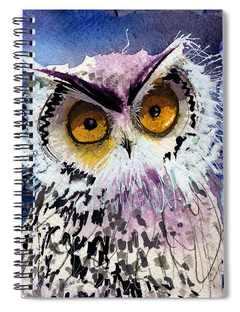  Owl Spiral Notebook featuring the painting Charlotte by Laurel Bahe