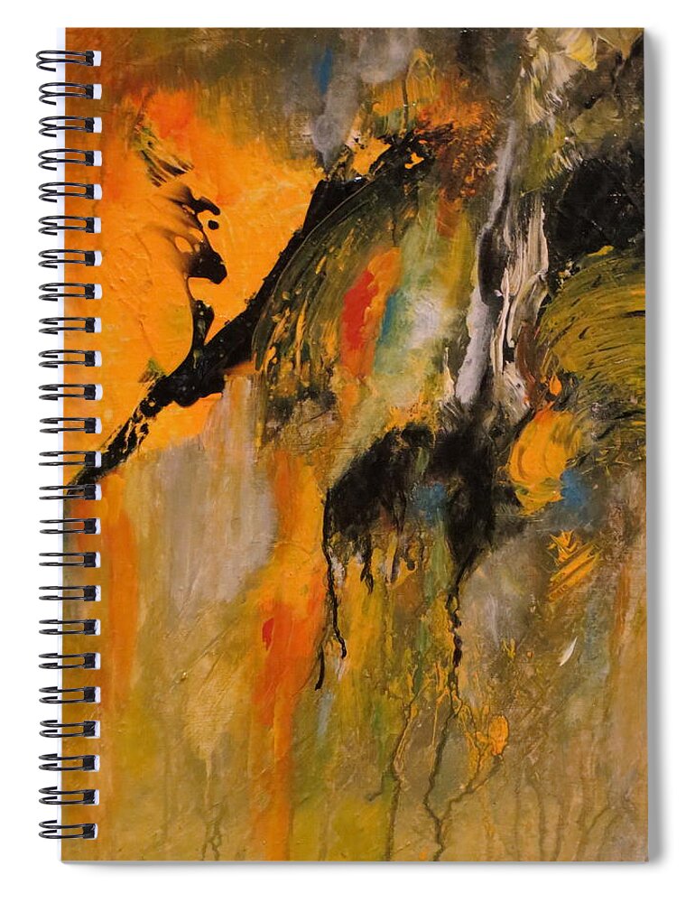 Abstract Spiral Notebook featuring the painting Cheeky by Soraya Silvestri