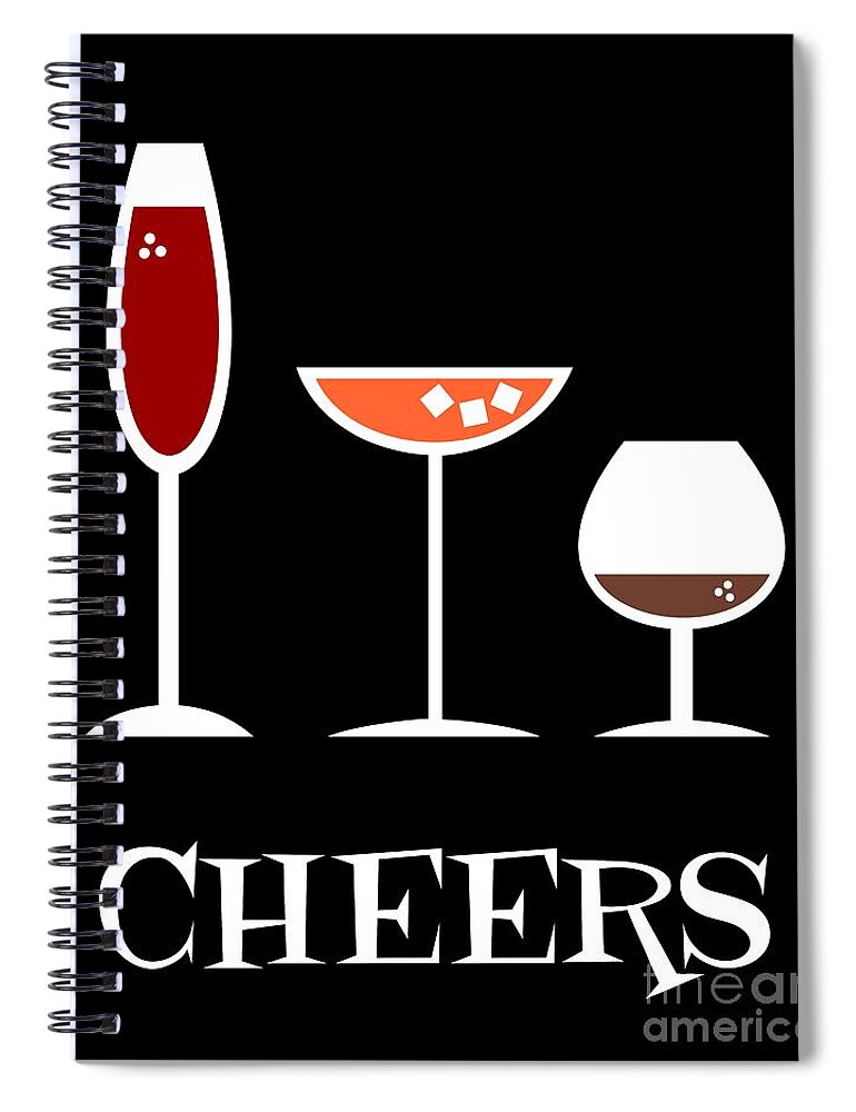 Cheers Spiral Notebook featuring the digital art Cheers by Donna Mibus