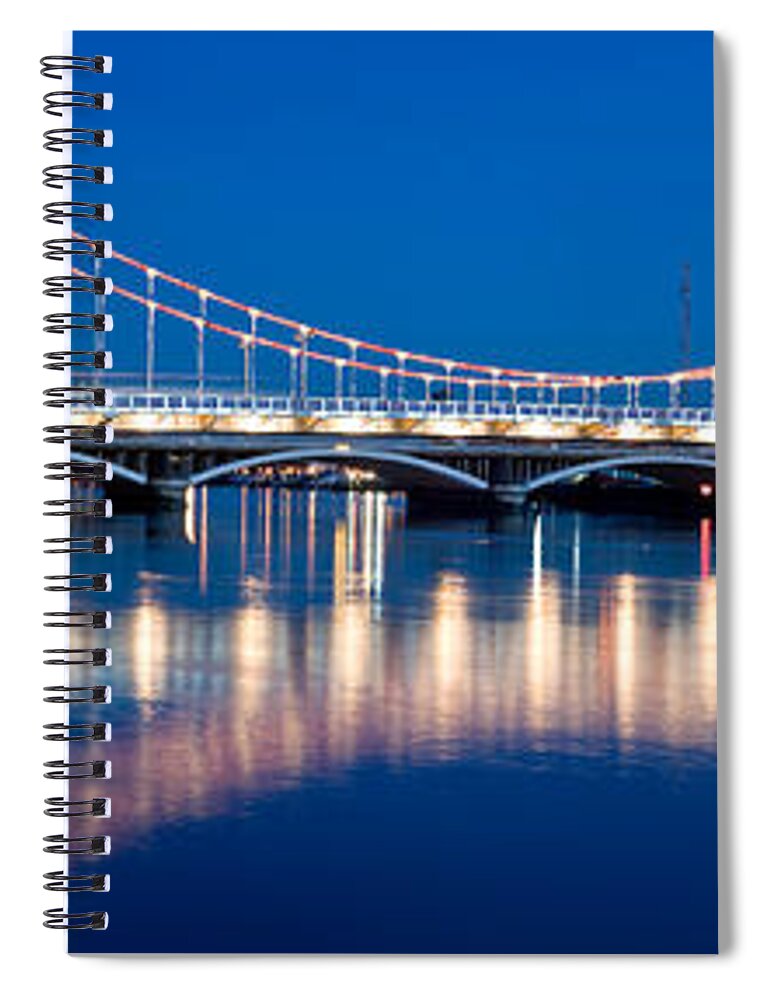Photography Spiral Notebook featuring the photograph Chelsea Bridge With Battersea Power by Panoramic Images