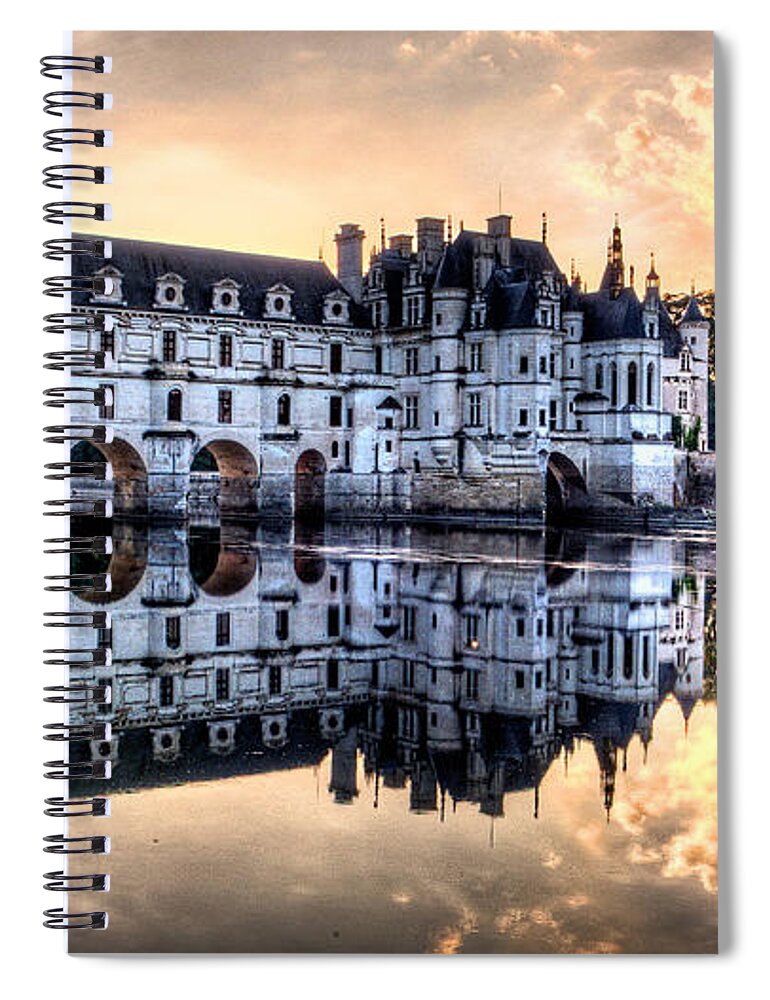 Chateau De Chenonceau Spiral Notebook featuring the photograph Chenonceau Sunset by Weston Westmoreland