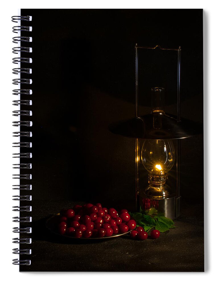 Cherries In The Night Spiral Notebook featuring the photograph Cherries in the night by Torbjorn Swenelius