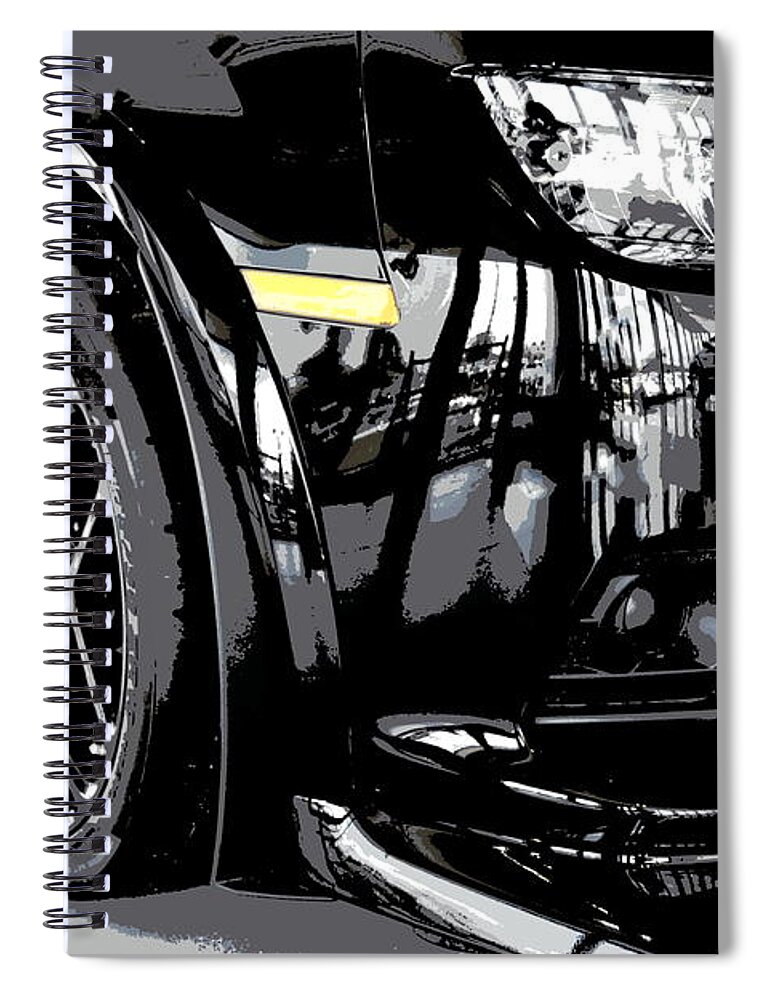 Camaro Spiral Notebook featuring the photograph Chevy Camaro Z28 Black by Katy Hawk