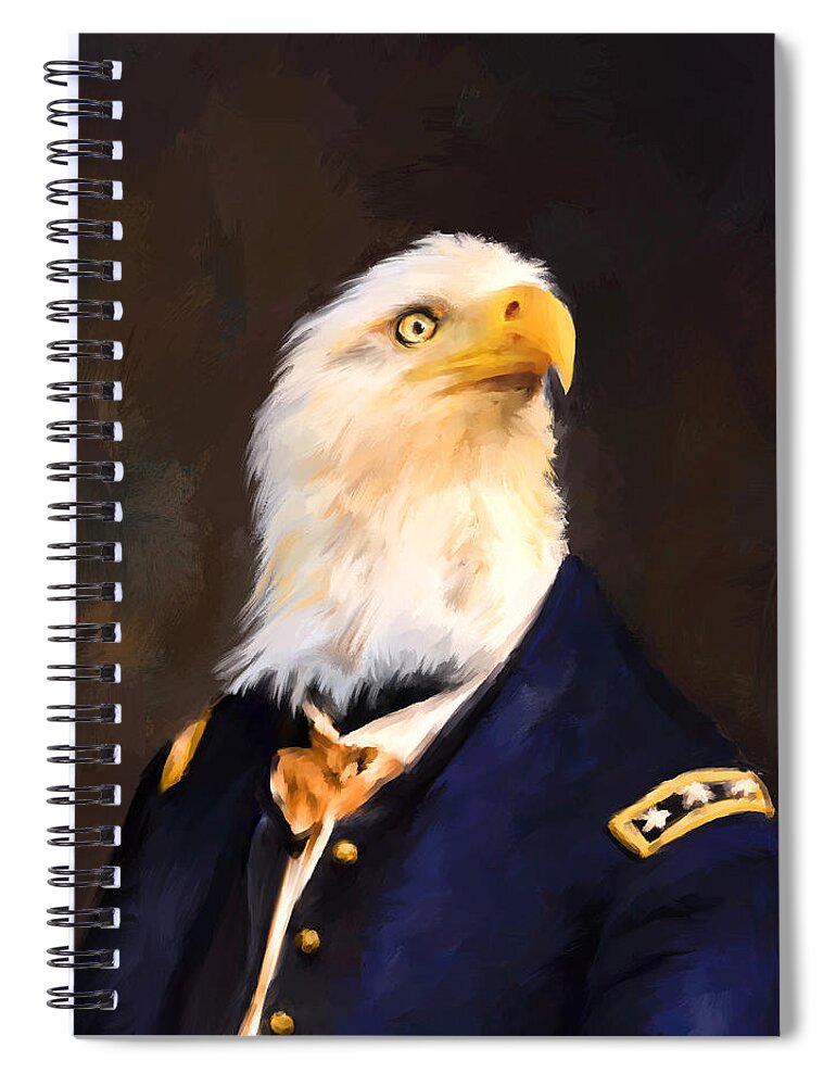 Art Spiral Notebook featuring the painting Chic Eagle General by Jai Johnson