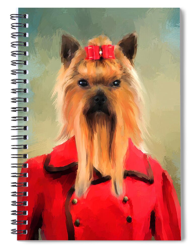 Yorkie Spiral Notebook featuring the painting Chic Yorkshire Terrier by Jai Johnson