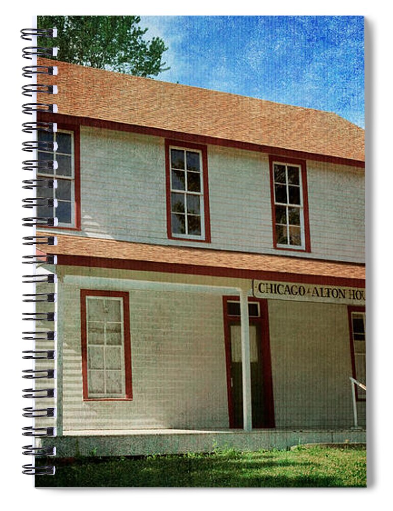 House Historic Spiral Notebook featuring the photograph Chicago And Alton House Blue Springs Missouri by Andee Design