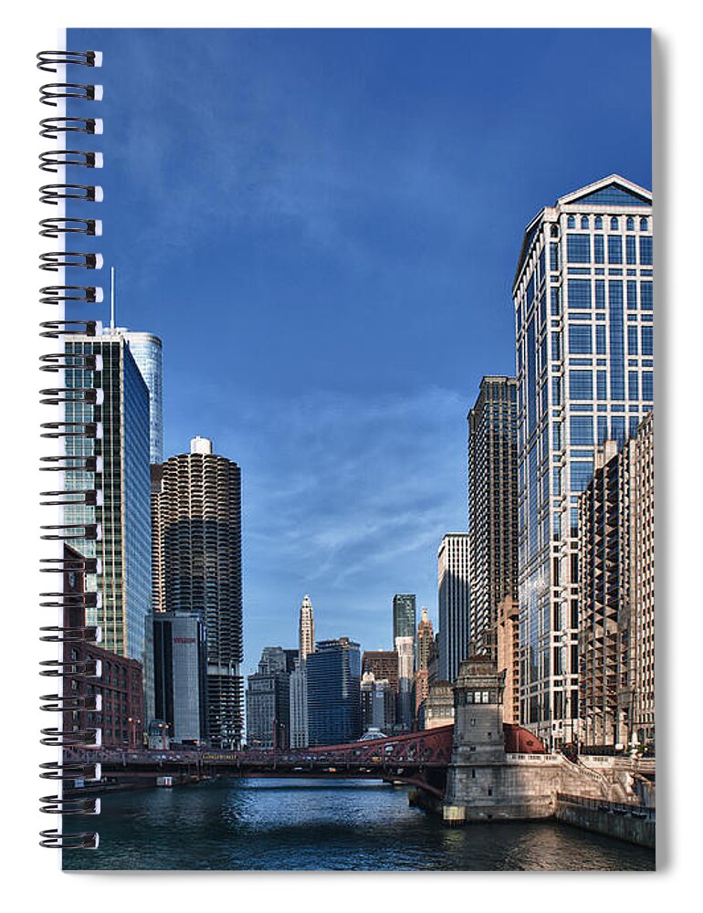Chicago Spiral Notebook featuring the photograph Chicago River by Sebastian Musial
