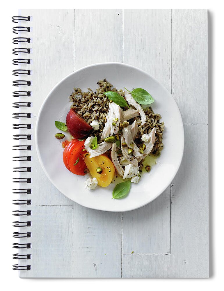 Chicken Salad Spiral Notebook featuring the photograph Chicken Salad With Orange-pistachio by Iain Bagwell