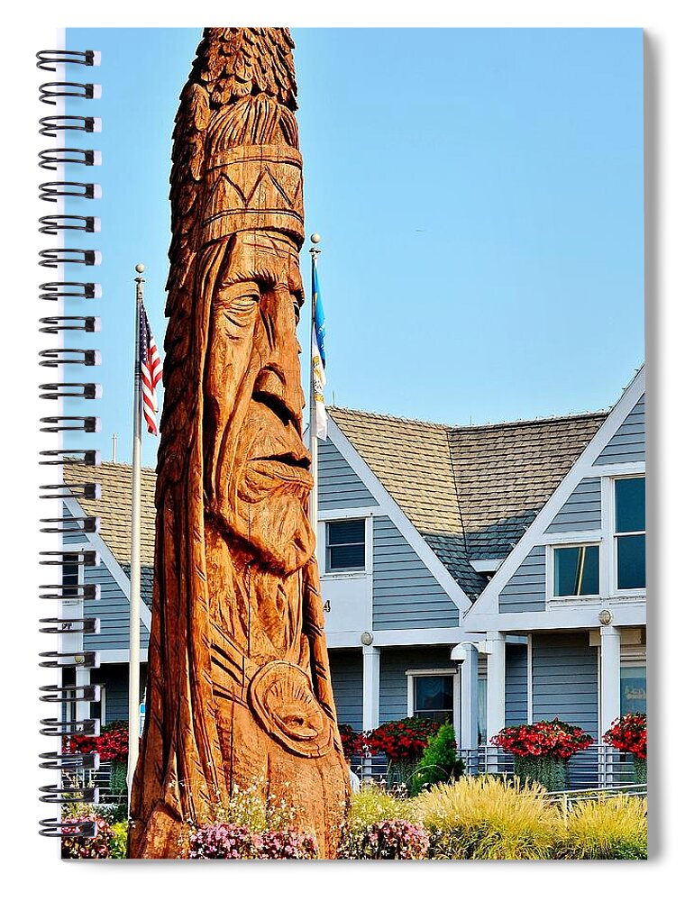 Spiral Notebook featuring the photograph Chief Little Owl by Kim Bemis