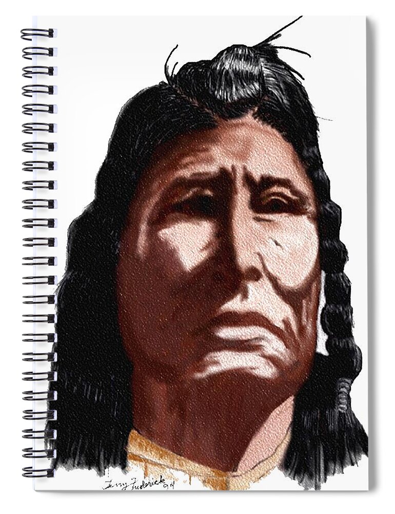 Chief Spiral Notebook featuring the digital art Chief by Terry Frederick
