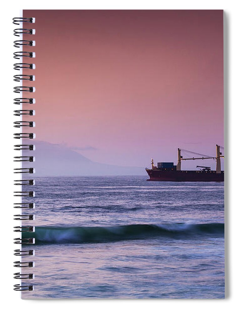 Container Ship Spiral Notebook featuring the photograph Chile, Antofagasta, Harbor And Port by Walter Bibikow