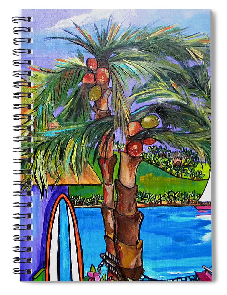 Houses On The Hillside Spiral Notebook featuring the painting Chillaxing by Patti Schermerhorn