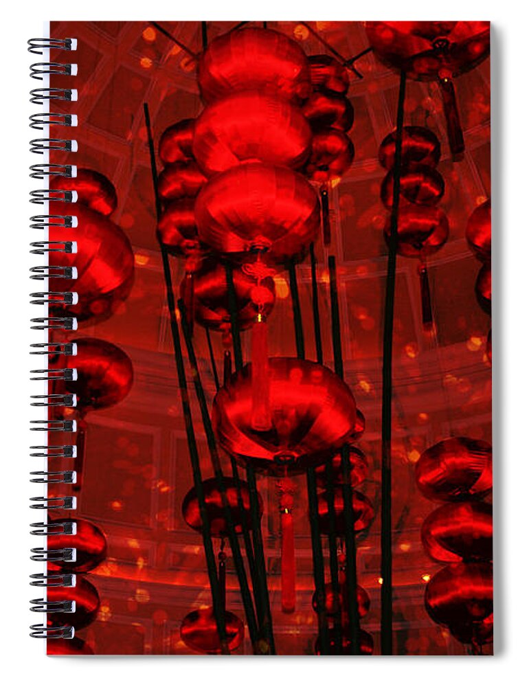 Abstract Spiral Notebook featuring the photograph Chinese Lanterns by Julie Lueders 