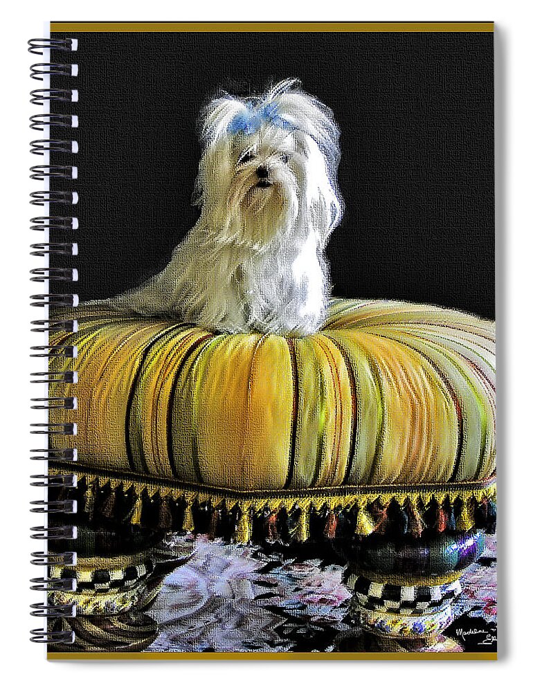 Pet Spiral Notebook featuring the photograph Chloe On Her Tuffet by Madeline Ellis