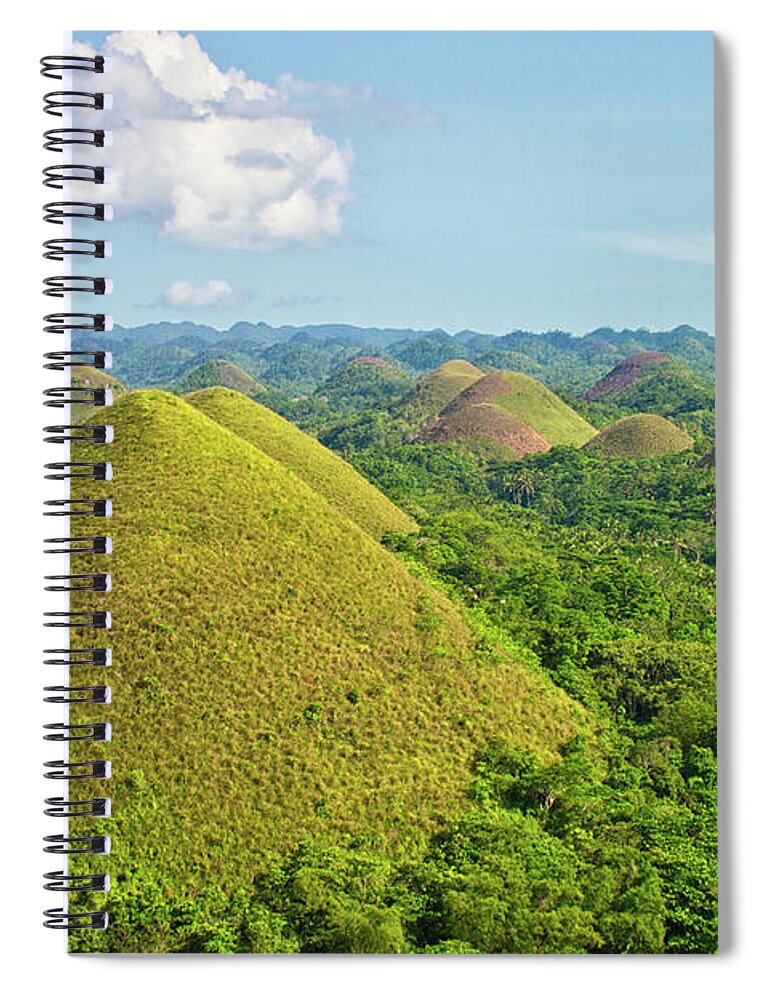 Scenics Spiral Notebook featuring the photograph Chocolate Hills by Photography By Jeremy Villasis. Philippines.