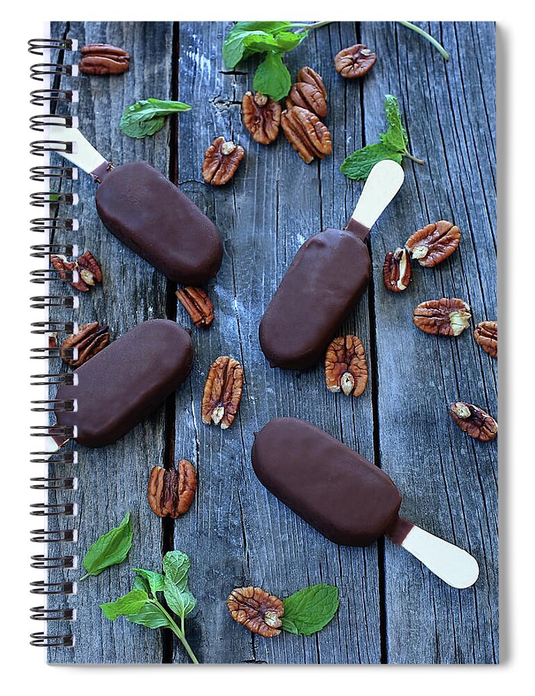 Temptation Spiral Notebook featuring the photograph Chocolate Ice Cream by Kyoko Hasegawa Photography