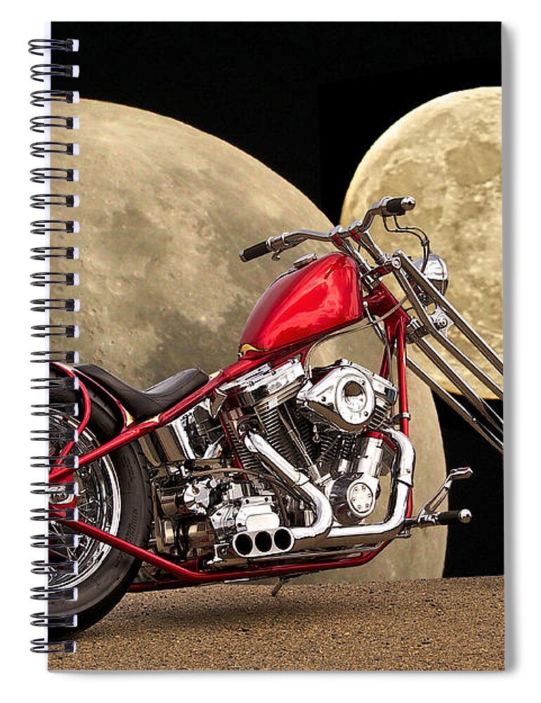 Art Spiral Notebook featuring the photograph Chopper Two Moons by Dave Koontz
