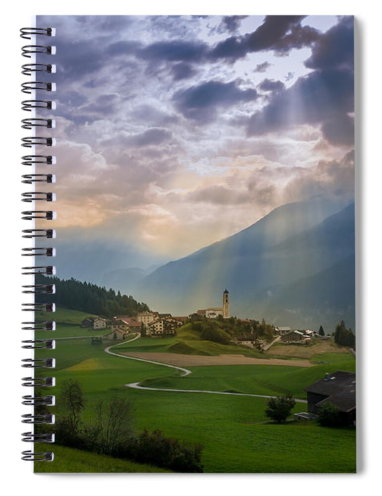 Switzerland Spiral Notebook featuring the photograph Chosen village by Thomas Nay