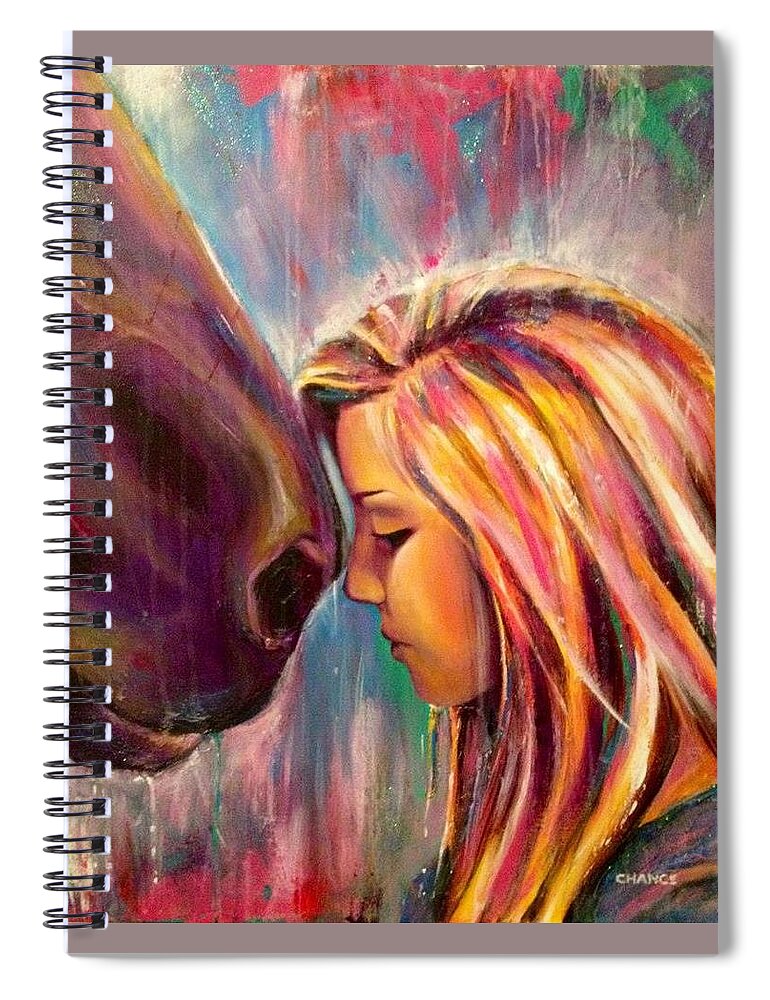  Spiral Notebook featuring the painting Chrissy and Rusty by Robyn Chance