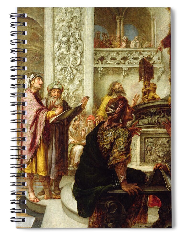 Jesus Spiral Notebook featuring the painting Christ Preaching In The Temple by Juan de Valdes Leal