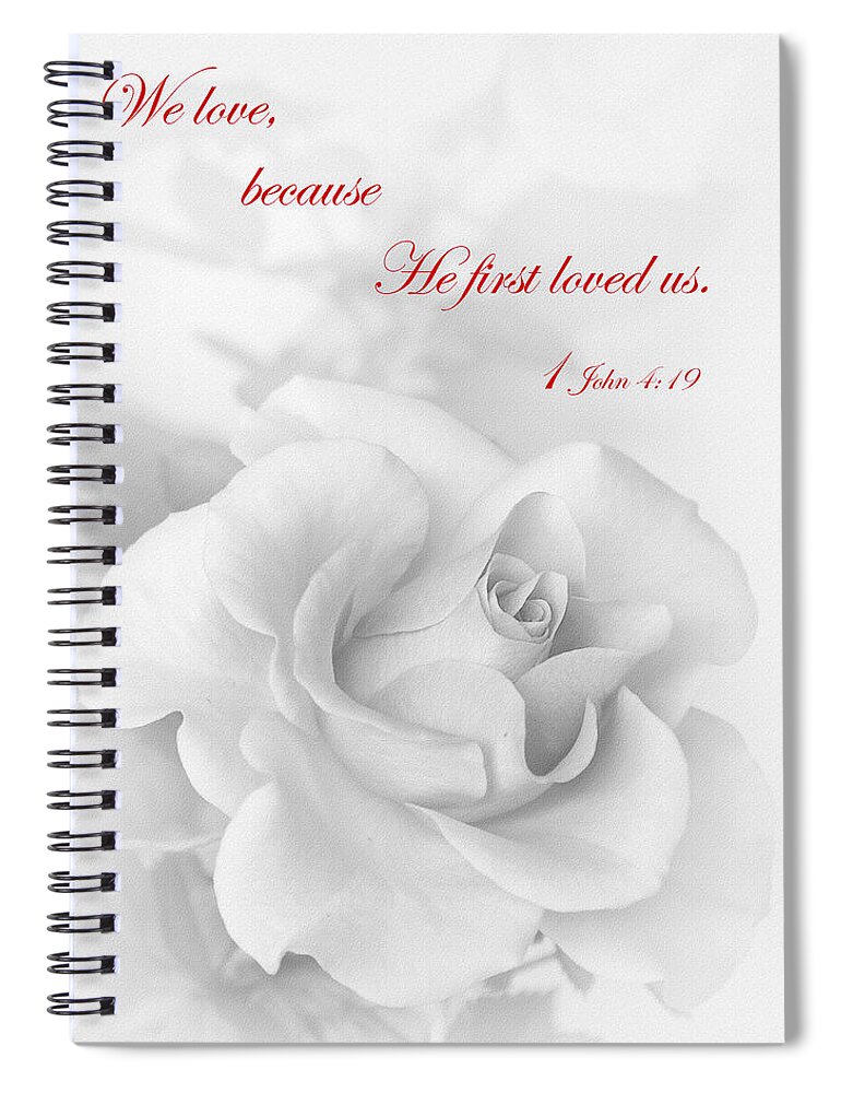 Black And White Spiral Notebook featuring the photograph Christian Love by David and Carol Kelly
