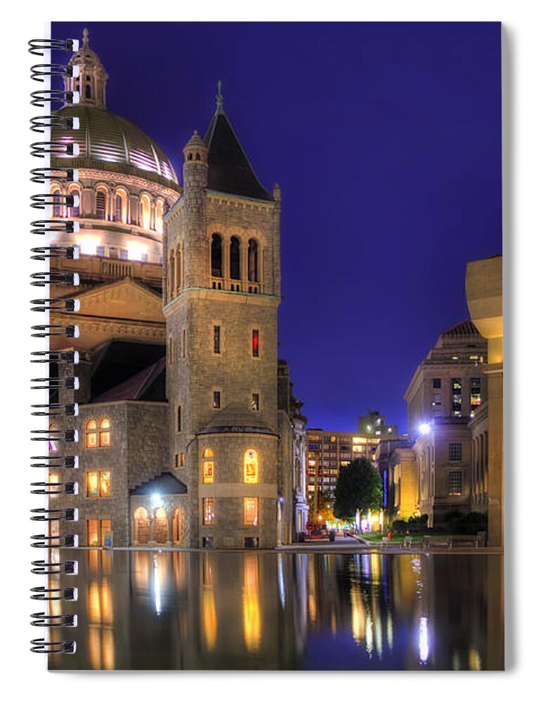 Boston Spiral Notebook featuring the photograph Christian Science Center Mother Church by Joann Vitali