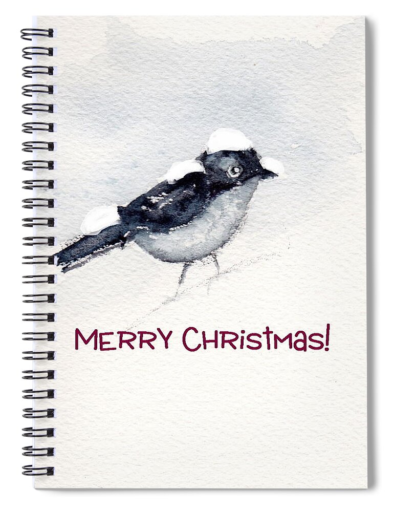 Merry Christmas Spiral Notebook featuring the painting Christmas Birds 02 by Anne Duke