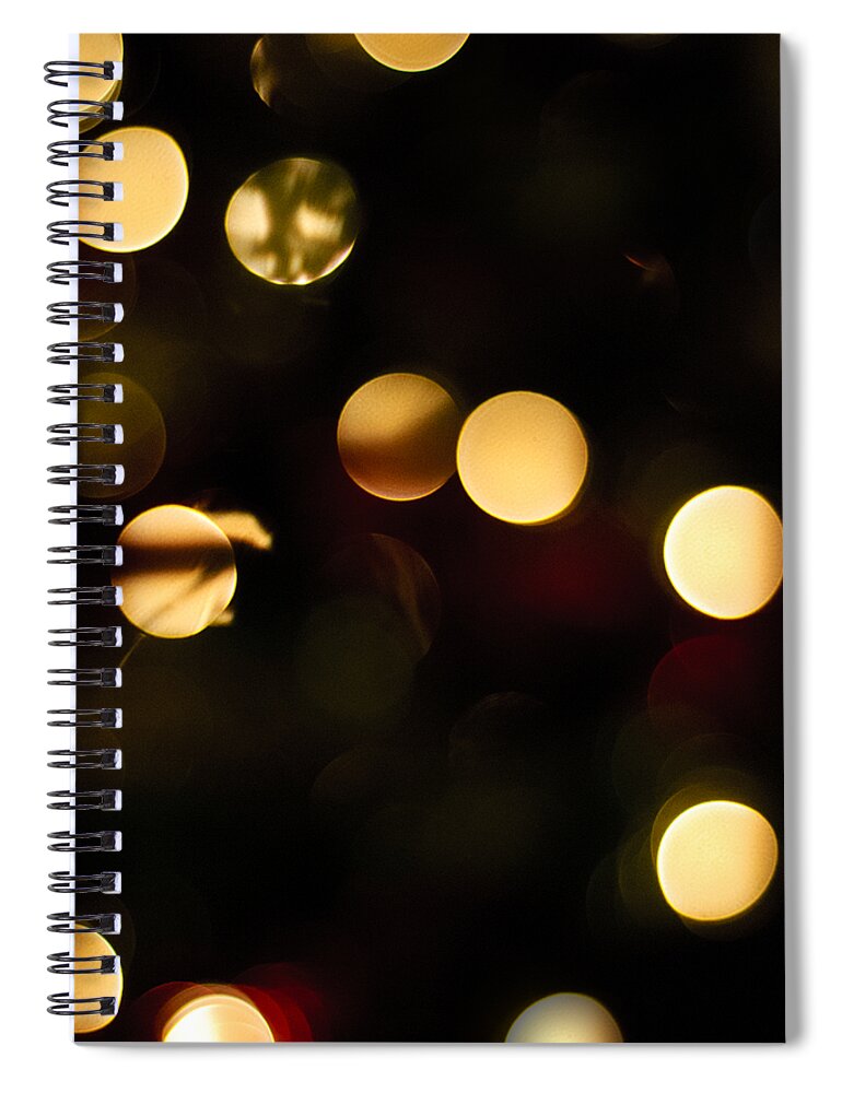 Abstract Spiral Notebook featuring the photograph Christmas Bokeh by Christi Kraft