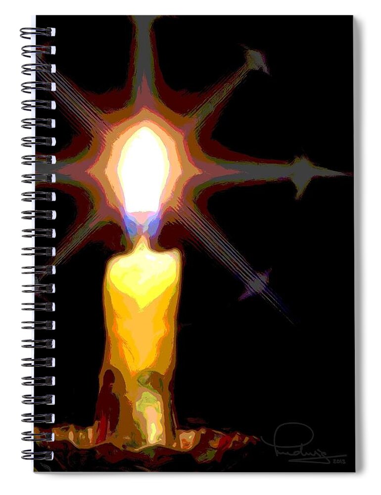 Christmas Spiral Notebook featuring the photograph Christmas Candle by Ludwig Keck