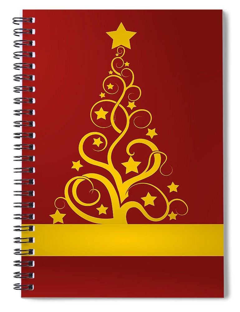 Christmas Spiral Notebook featuring the digital art Christmas card 9 by Martin Capek