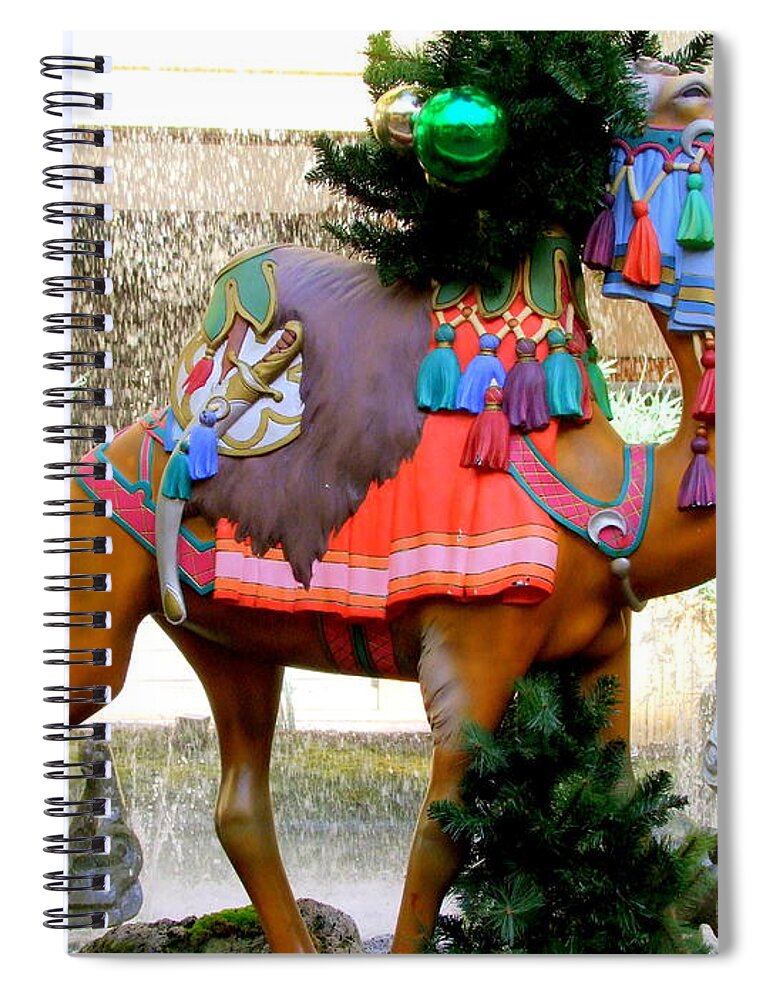 Carousel Spiral Notebook featuring the photograph Christmas Carousel Camel by Mary Deal