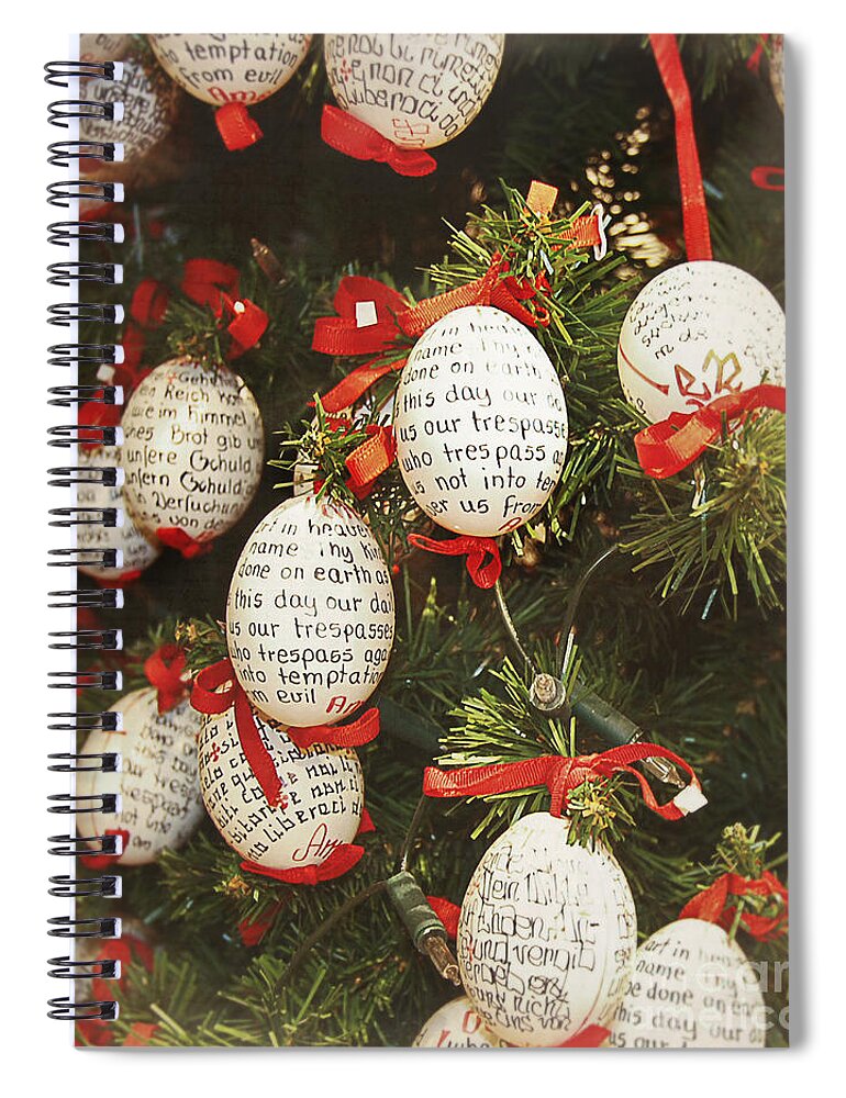 Photography Spiral Notebook featuring the photograph Christmas egg shells decoration by Ivy Ho