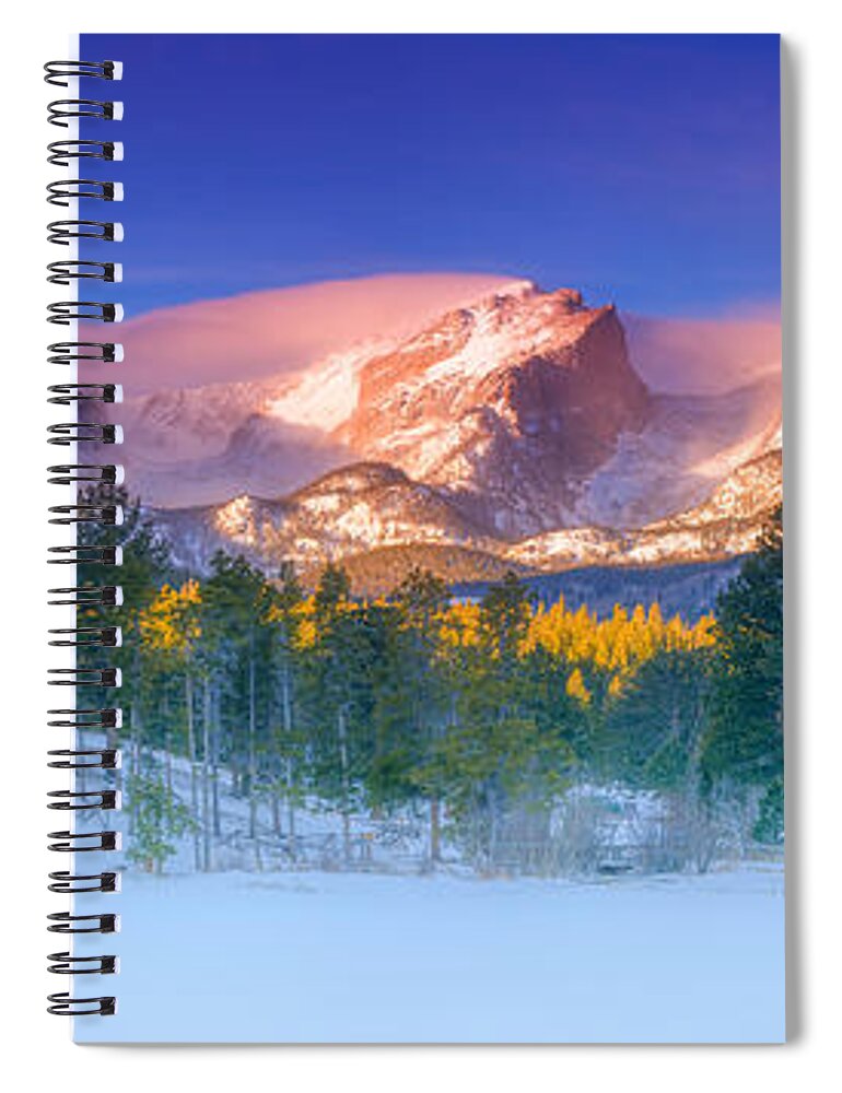 Snow Spiral Notebook featuring the photograph Christmas Eve at Sprague Lake by Darren White