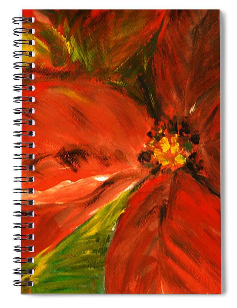 Flower Spiral Notebook featuring the painting Christmas Star by Jasna Dragun