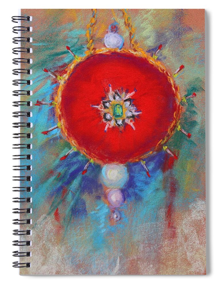 Christmas Spiral Notebook featuring the painting Christmas ornament 1 by M Diane Bonaparte