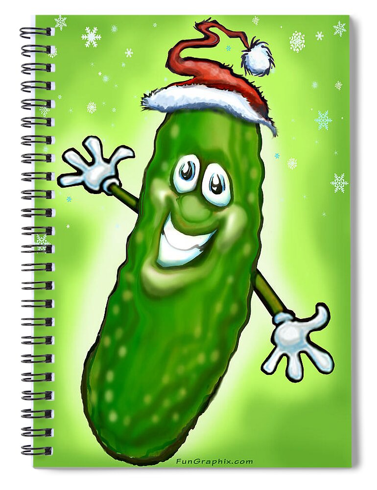 Christmas Spiral Notebook featuring the painting Christmas Pickle by Kevin Middleton