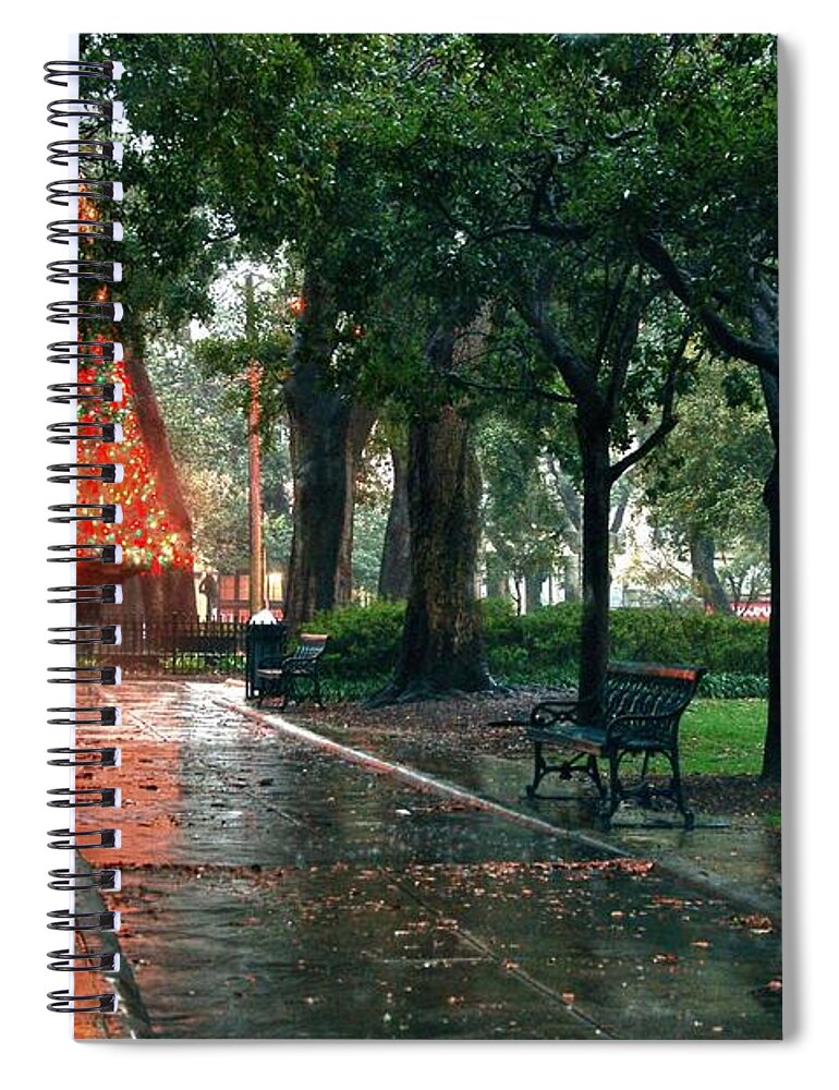 Alabama Spiral Notebook featuring the digital art Christmas Tree in Bienville Square by Michael Thomas