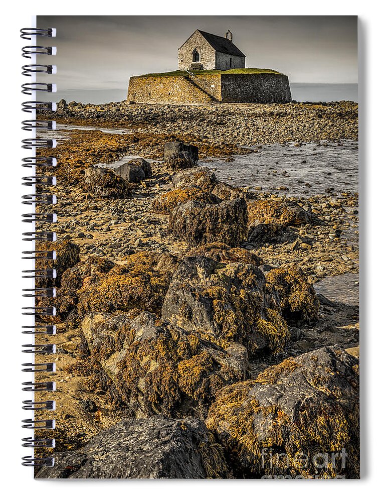 Aberffraw Spiral Notebook featuring the photograph Church by the Rocks by Adrian Evans