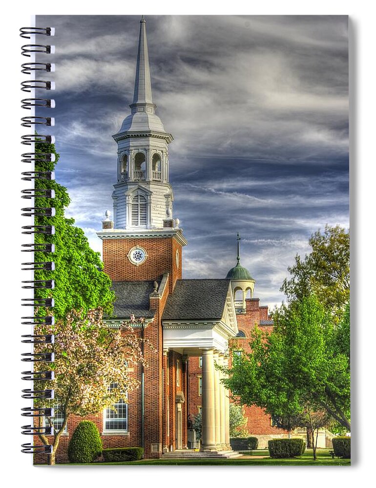 Gettysburg Spiral Notebook featuring the photograph Church of the Abiding Presence 1A - Lutheran Theological Seminary at Gettysburg Spring by Michael Mazaika