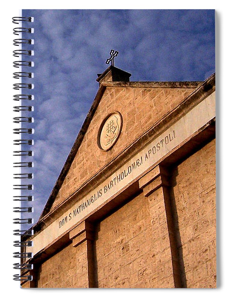 Church Of The Apostle Nathanael Bartholomew Spiral Notebook featuring the photograph Church of the Apostle Nathanael Bartholomew in Cana by David T Wilkinson