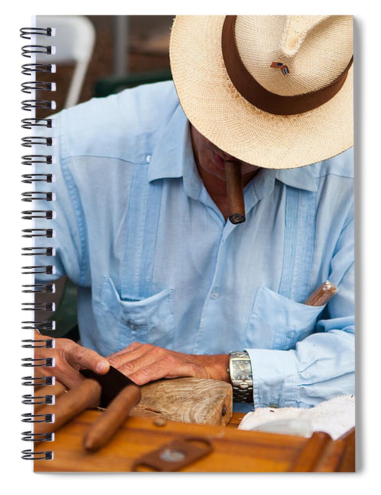 Cuban Spiral Notebook featuring the photograph Cigar Maker by Raul Rodriguez