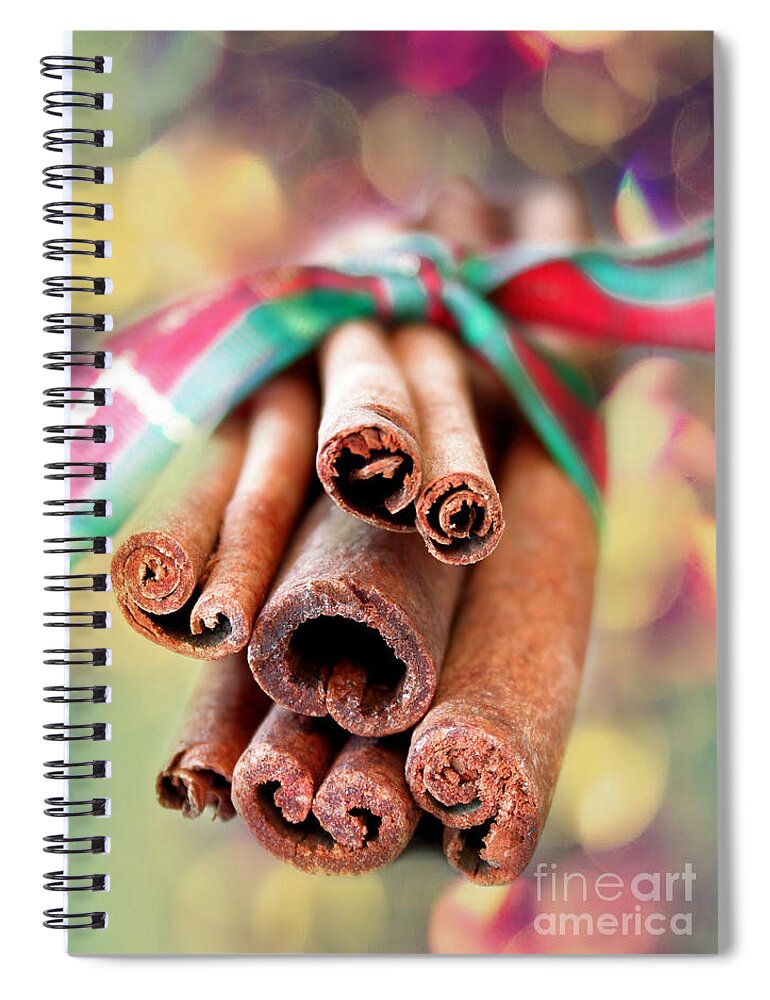 Texture Spiral Notebook featuring the photograph Cinnamon Sticks by Darren Fisher