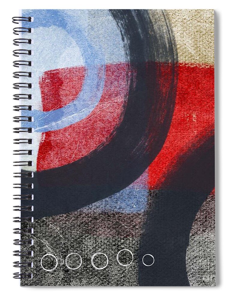 Circles Spiral Notebook featuring the painting Circles 1 by Linda Woods