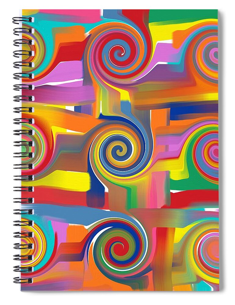 Circles Spiral Notebook featuring the digital art Circles of Life by Alec Drake