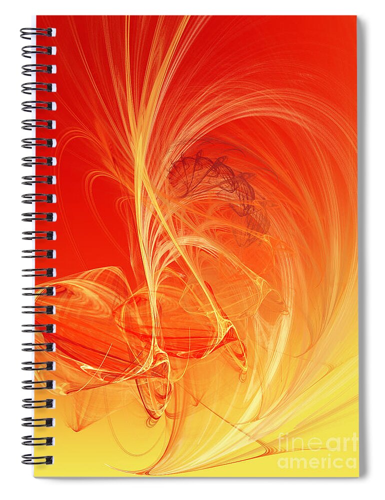 Andee Design Abstract Spiral Notebook featuring the digital art Citrus Infusion by Andee Design