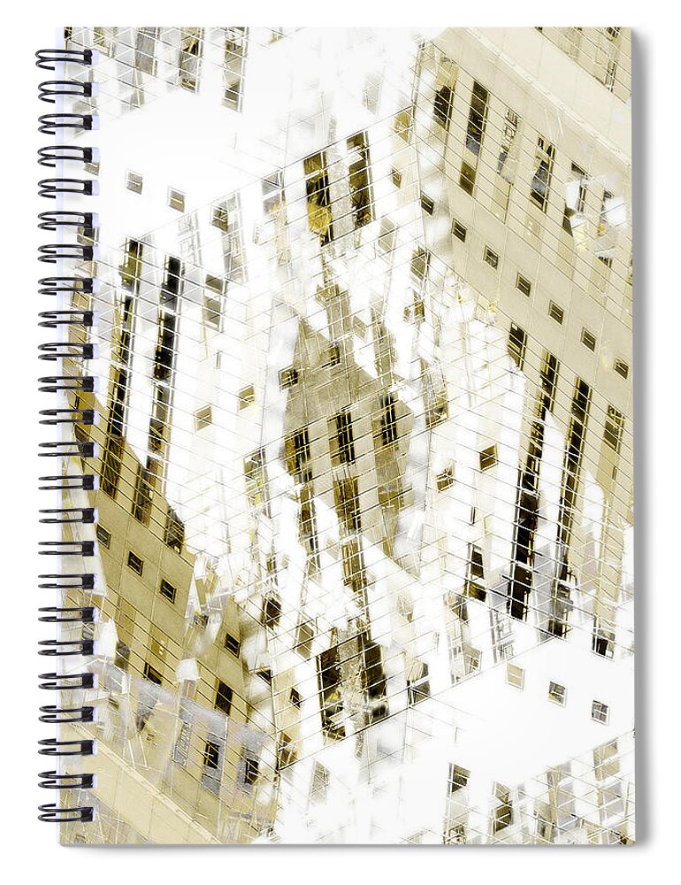 Cityscape Spiral Notebook featuring the digital art City 3 by Steve Ball