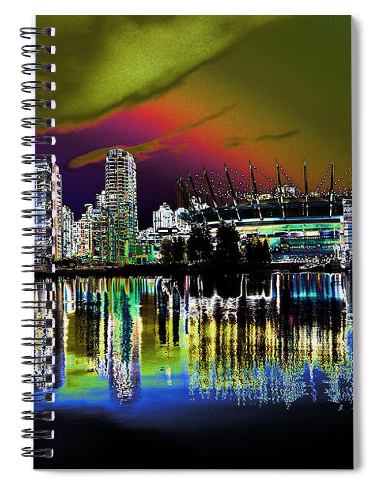 Vancouver Spiral Notebook featuring the photograph City Fantasy by Lawrence Christopher