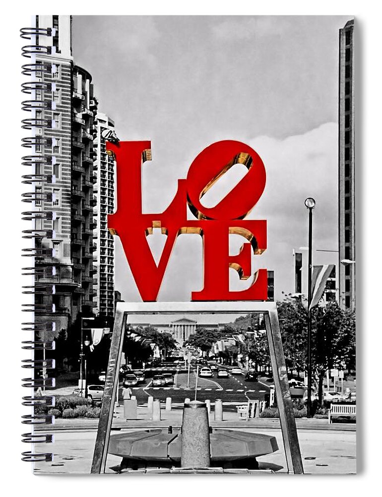 Philadelphia Spiral Notebook featuring the photograph City Of Brotherly LOVE by DJ Florek