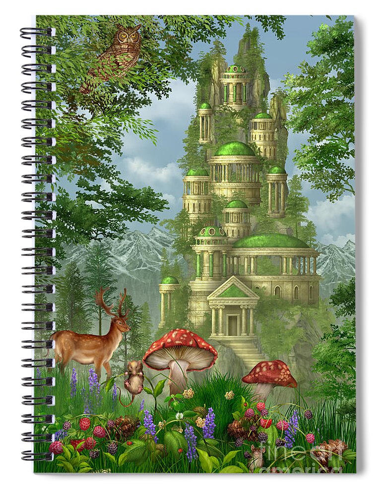 Ciro Marchetti Spiral Notebook featuring the digital art City of Coins by MGL Meiklejohn Graphics Licensing