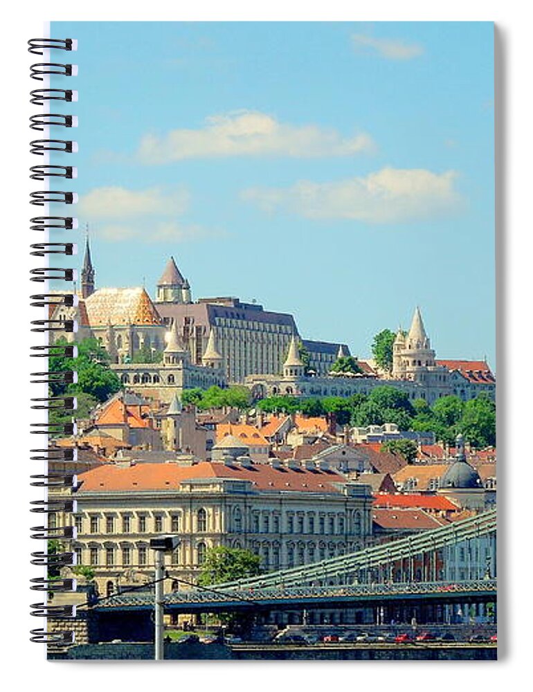 Hungary Spiral Notebook featuring the photograph CityScape of Budapest by Caroline Stella